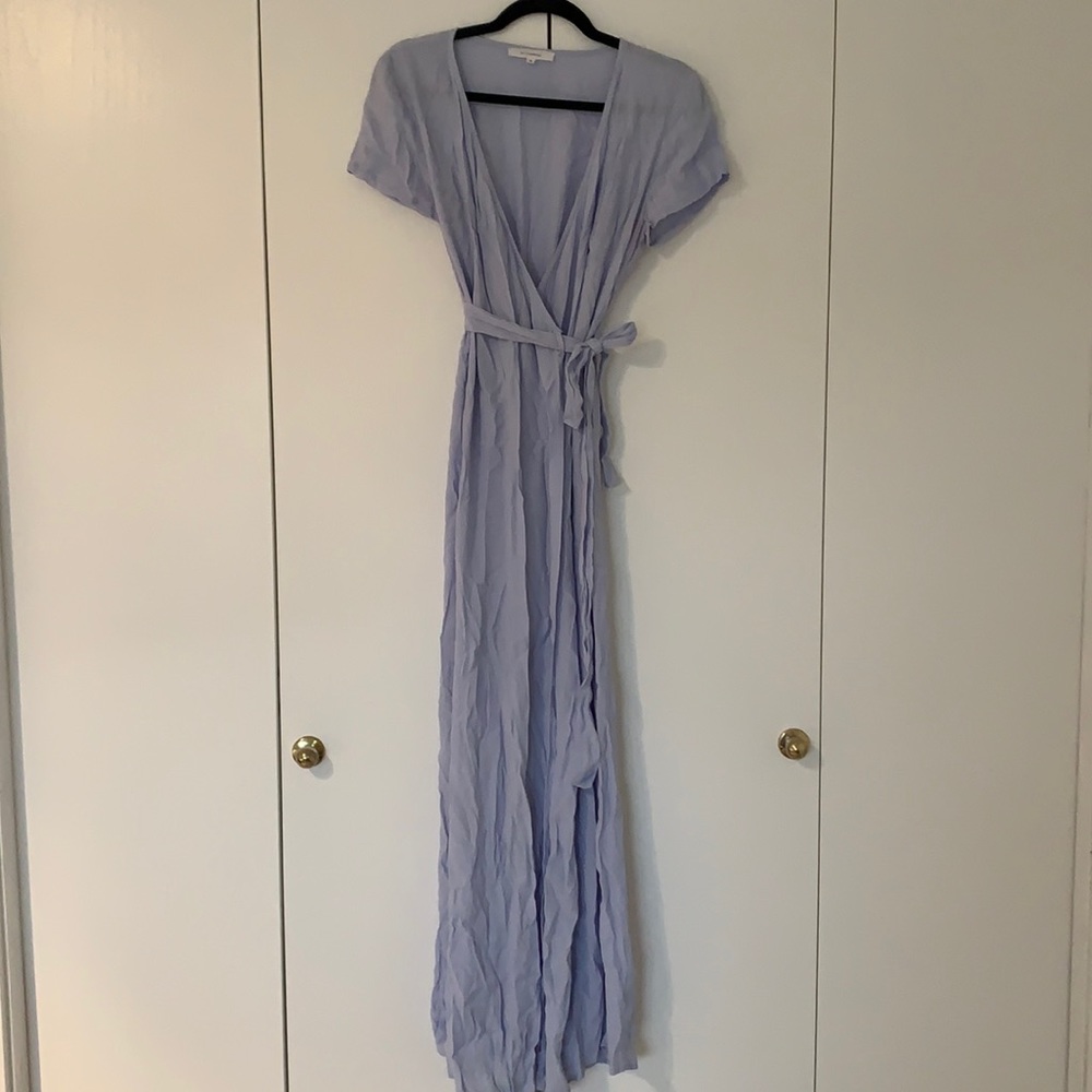 Blue wrap maxi dress
